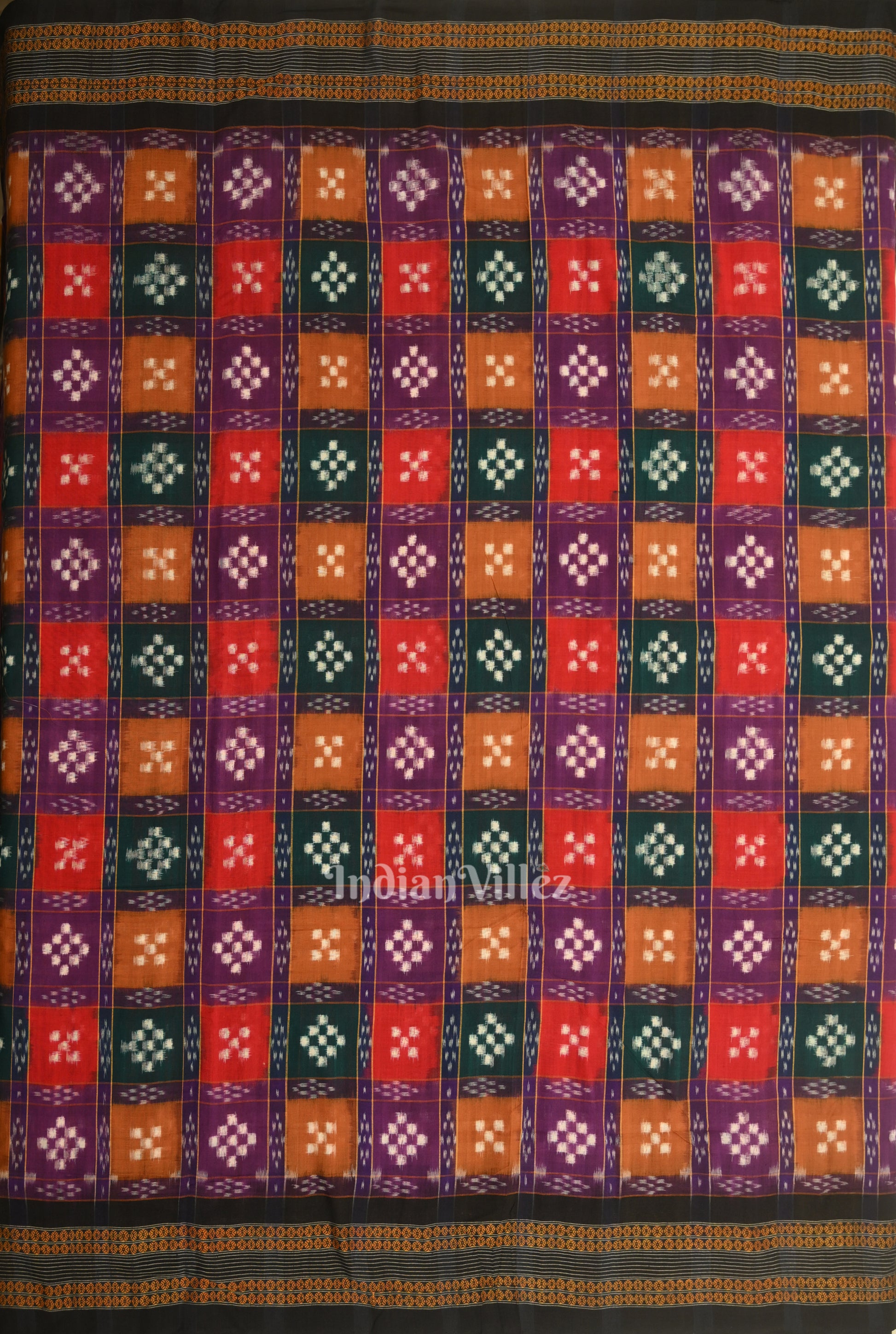 Multi Color  Pasapali Sambalpuri Ikat Cotton Fabric