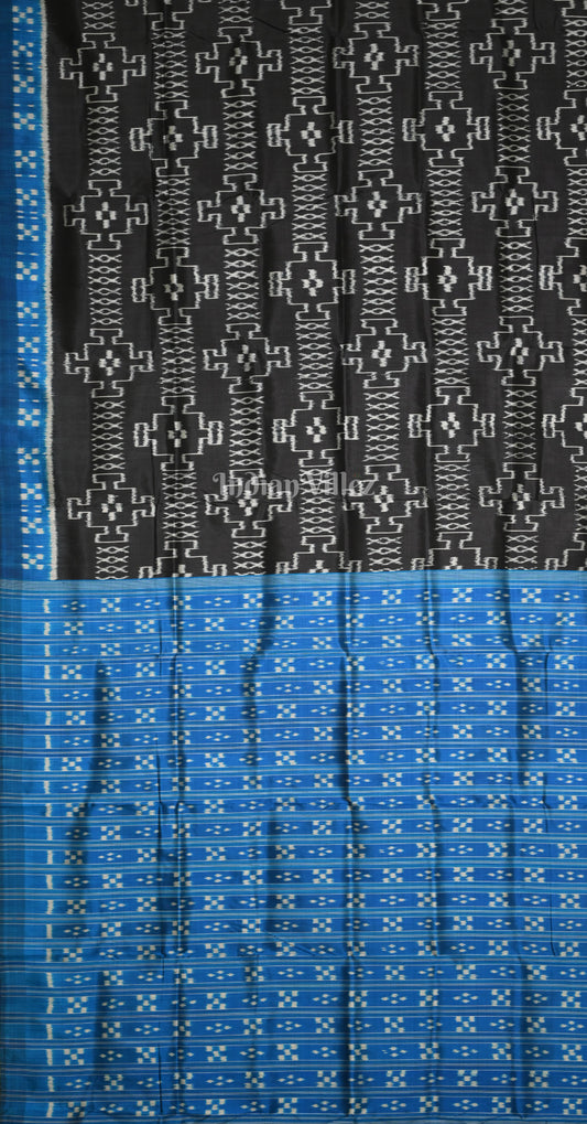 Black Blue Body Pasapali Contemporary Designer Silk Saree