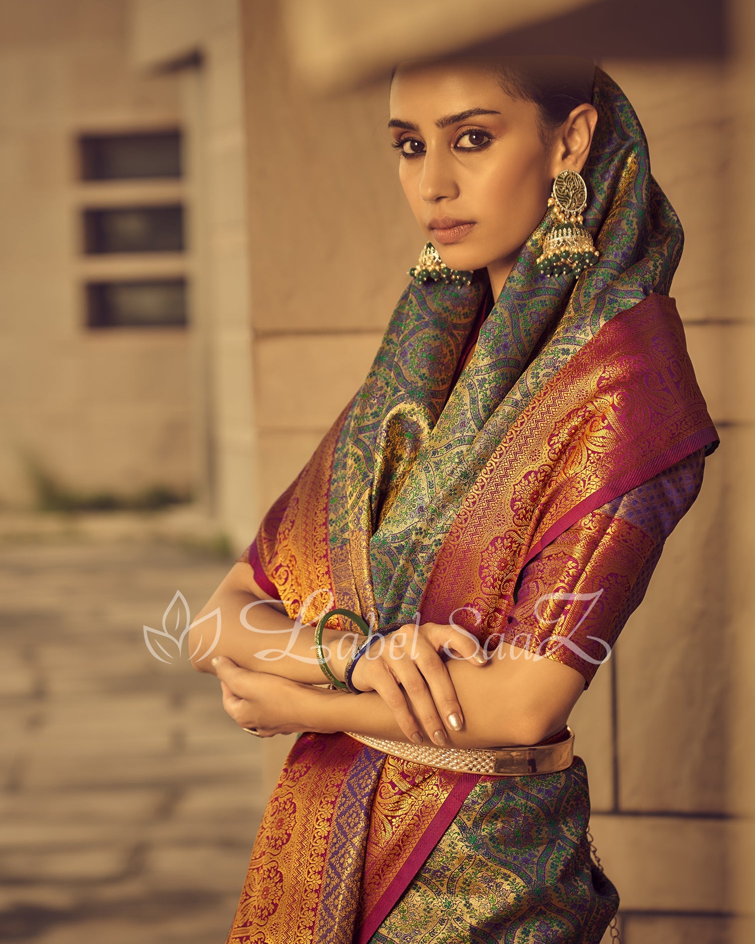 Multicolor Kanjivaram Rich Zari Weaving Silk Saree - Exclusive Bridal Collection