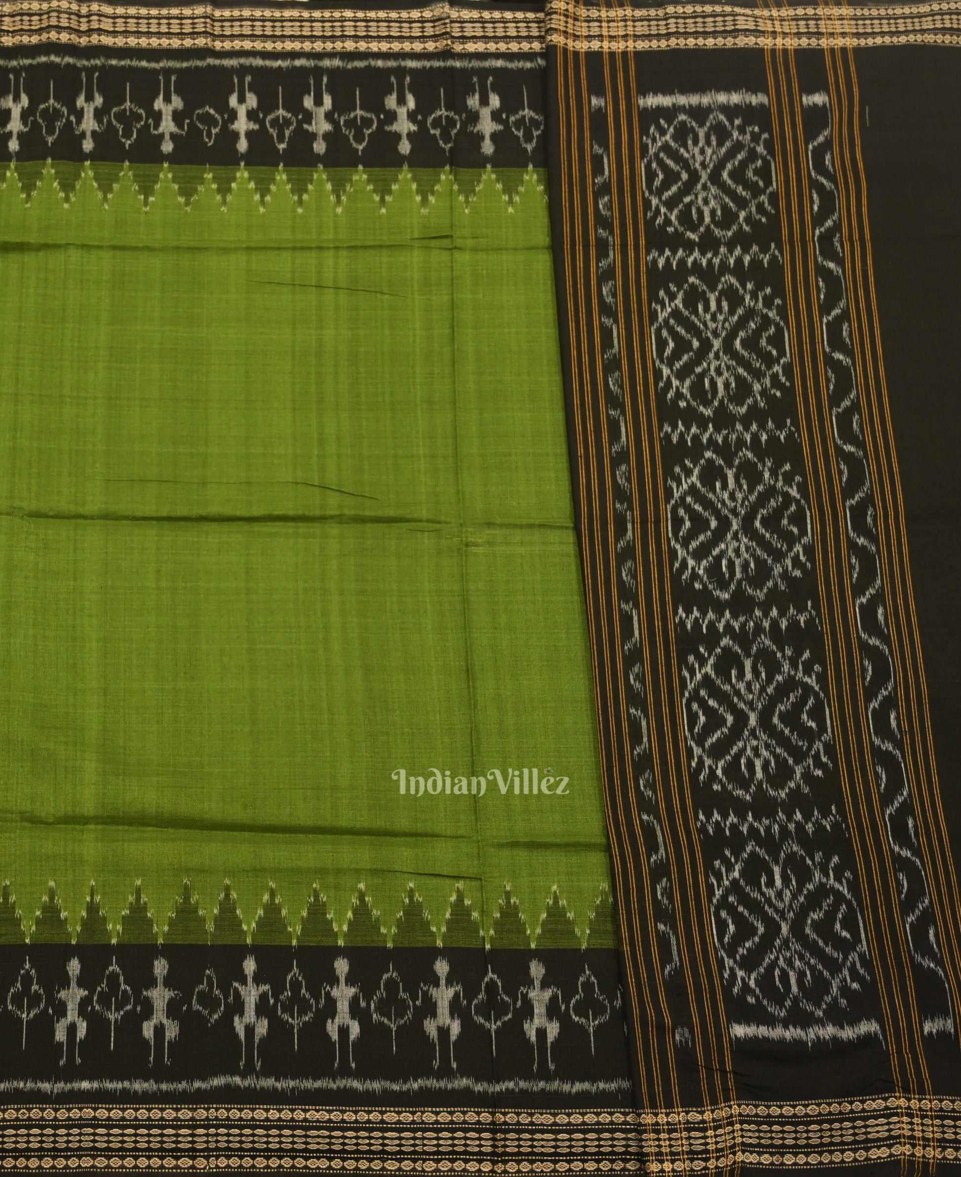 Black Mehendi Odisha Ikat Sambalpuri Dress Set & Dupatta