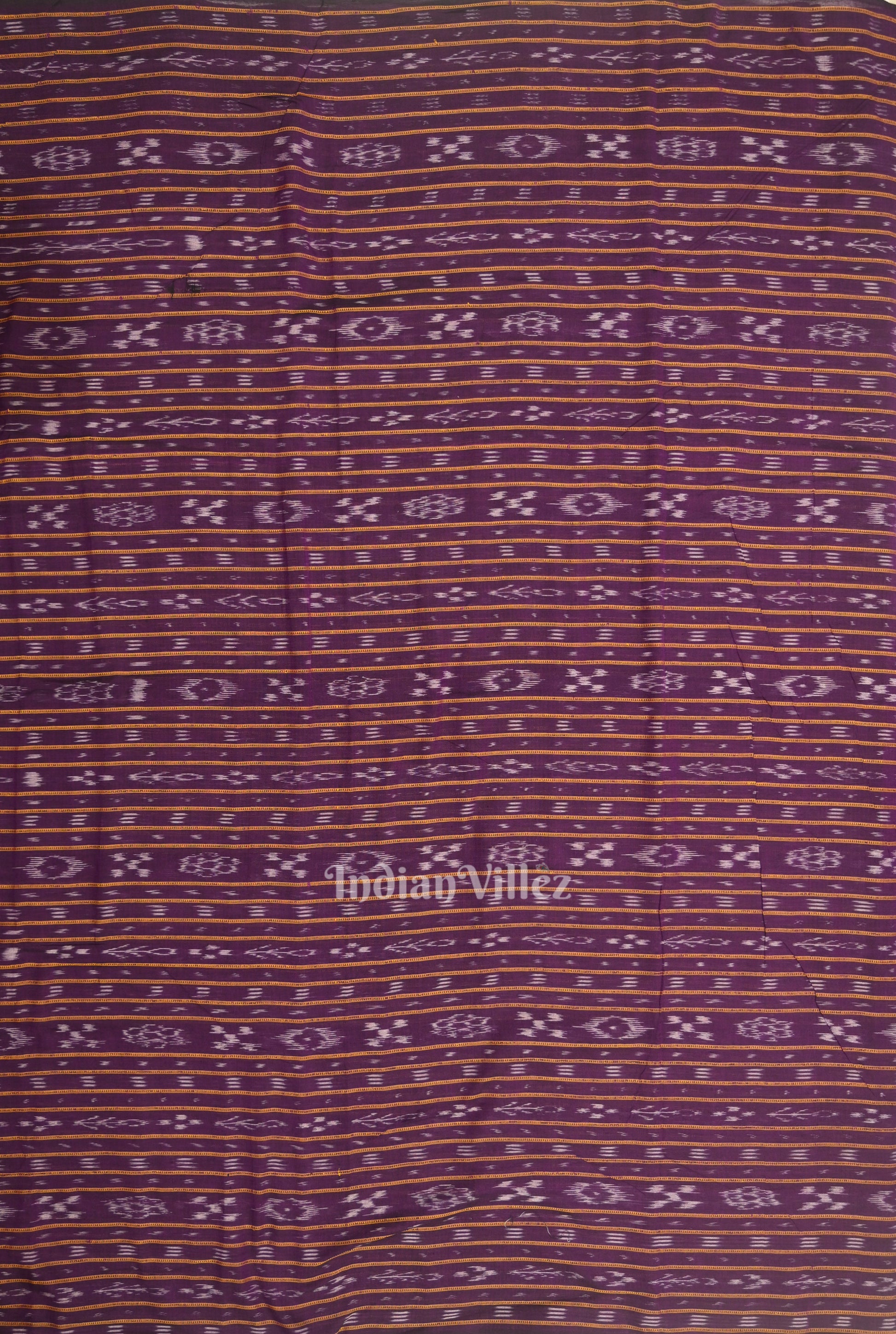 Purple Sambalpuri Odisha Ikat Cotton Fabric 