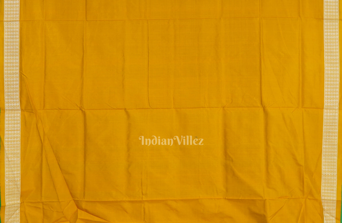 Rani Pink with Mustard Yellow Laxmi Pada Sambalpuri Silk Saree