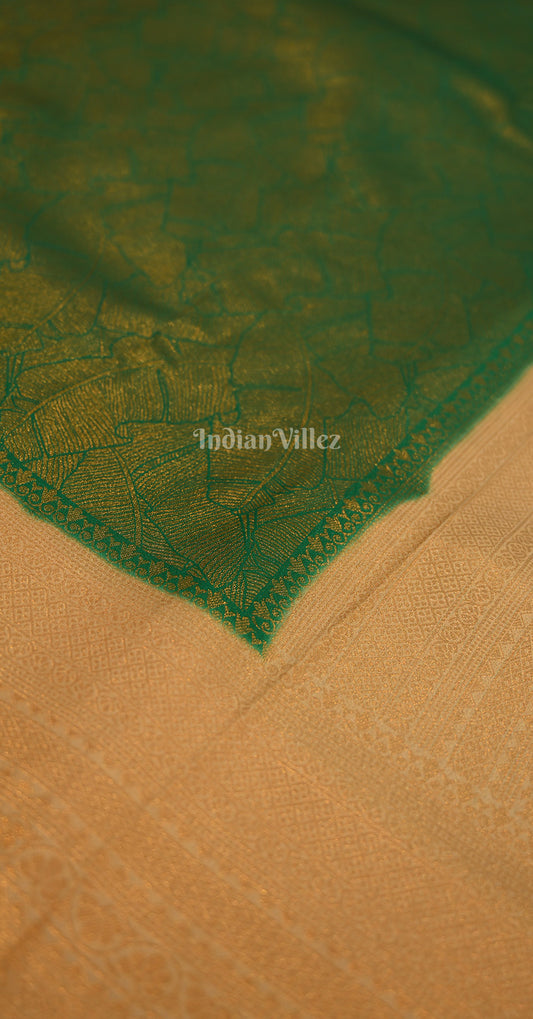 Green Beige Tissue Kanjivaram Silk Saree