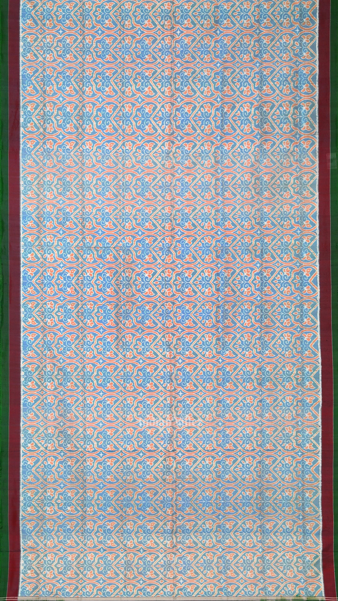 Exclusive Ocean Blue Floral Theme Sambalpuri Silk Saree 