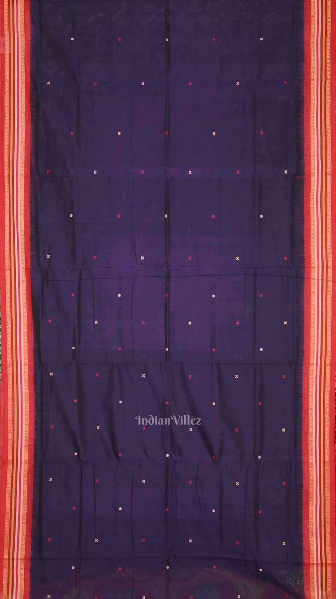 Blue Red Dolabedi Sambalpuri Ikat Cotton Saree