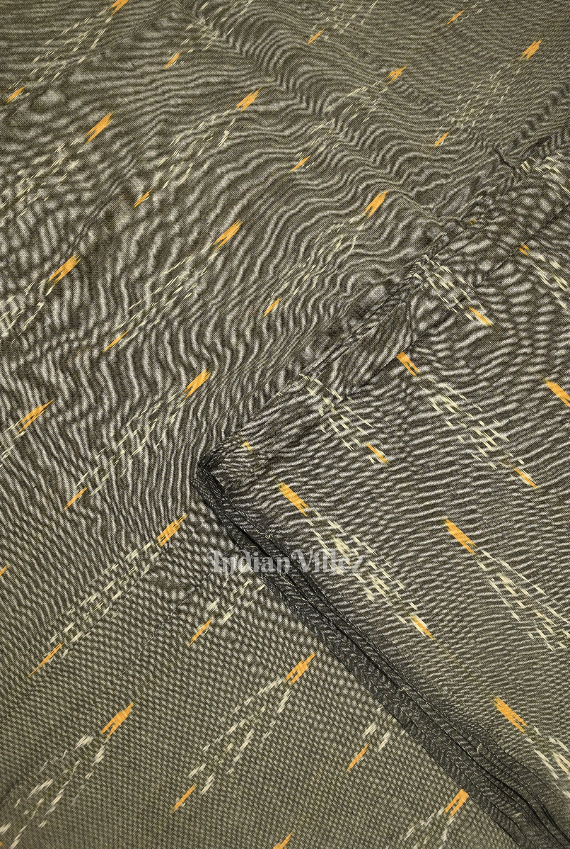 Cement Pochampally Ikat Cotton Fabric
