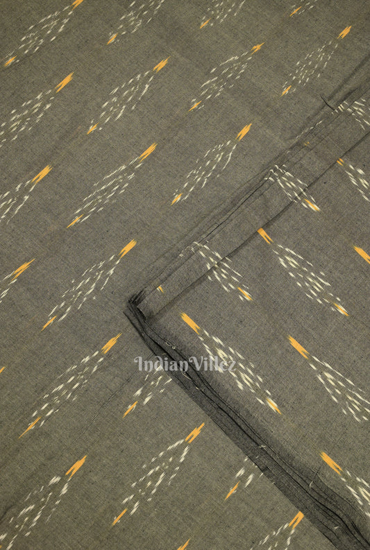 Cement Pochampally Ikat Cotton Fabric