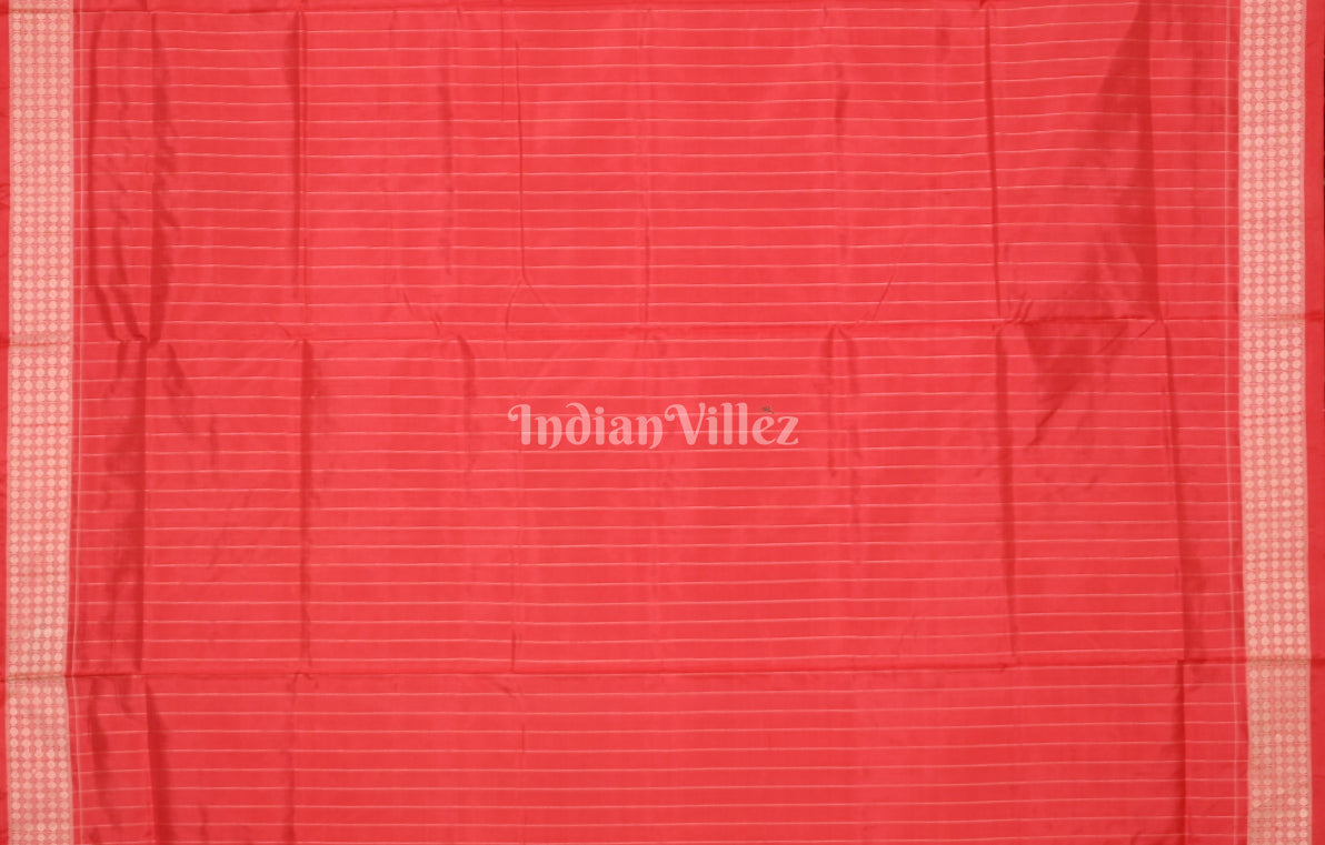 Exclusive Red Peacock Scot Odisha Ikat sambalpuri Silk Saree with Peacock Anchal