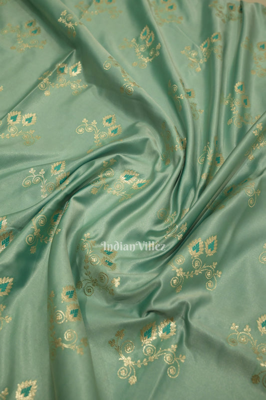 Pastel Green Soft Pure Mashru Satin Silk Banarasi Saree 