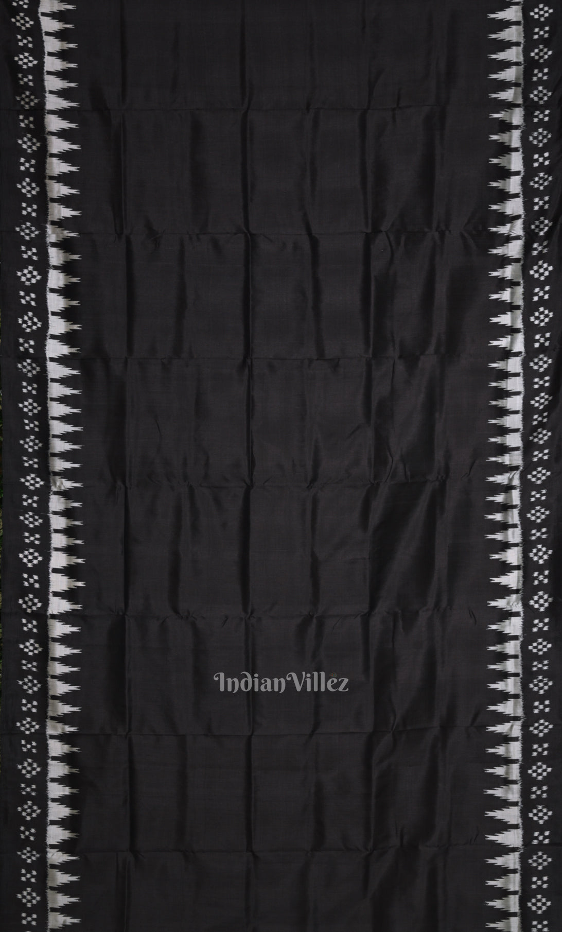 Black Pasapali Odisha Ikat Contemporary Designer Silk Saree 