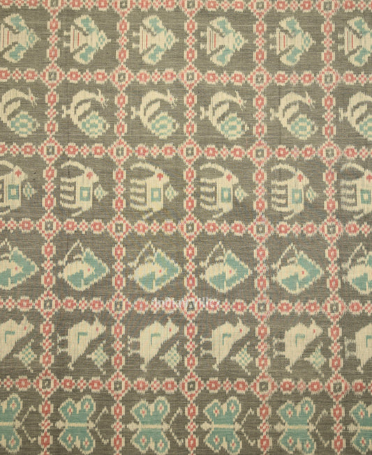 Cement Gray Black Odisha Ikat Sambalpuri Dress Set & Dupatta 