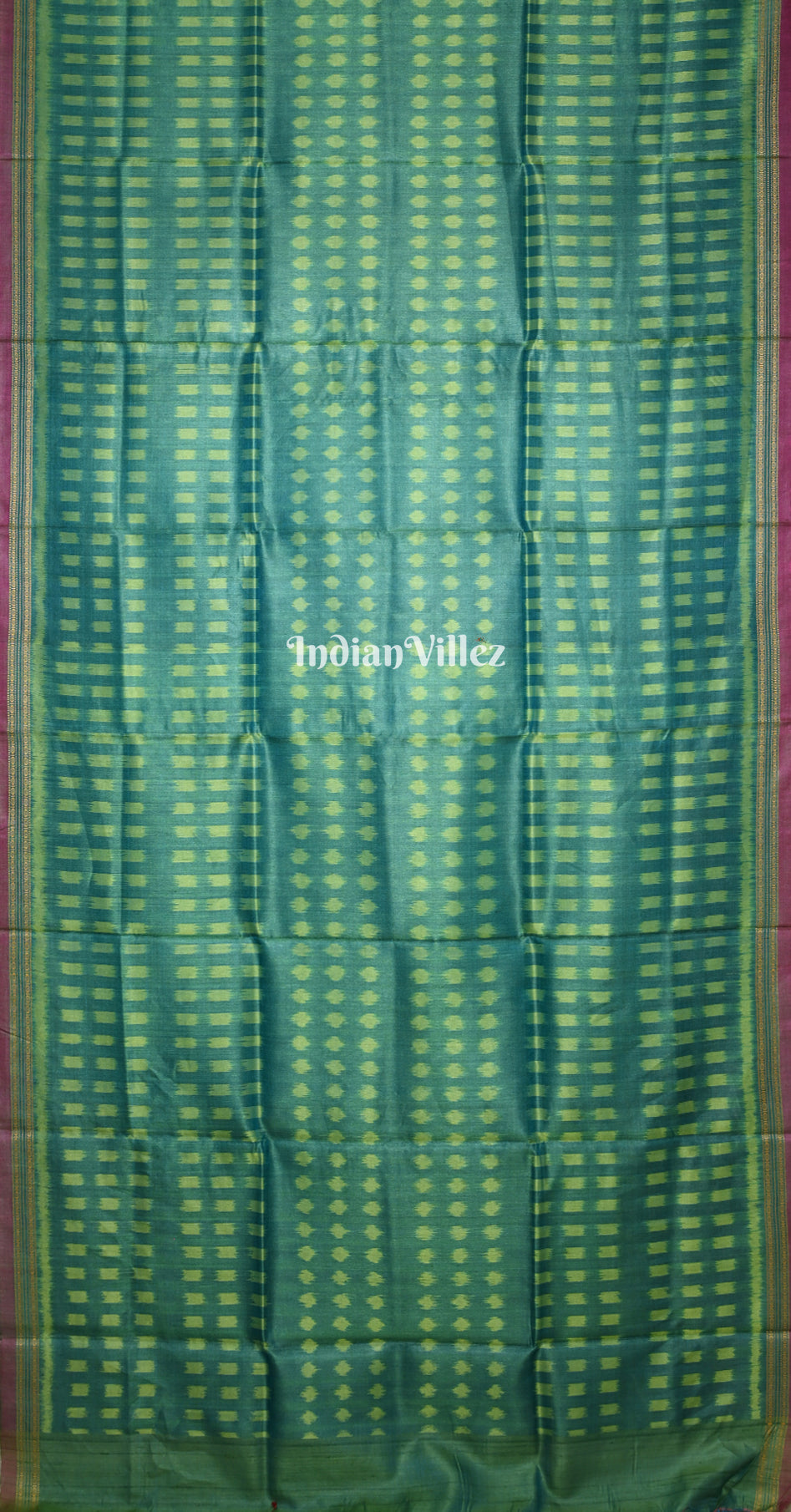 Teal Blue Green Gopalpur Tussar Silk Saree 