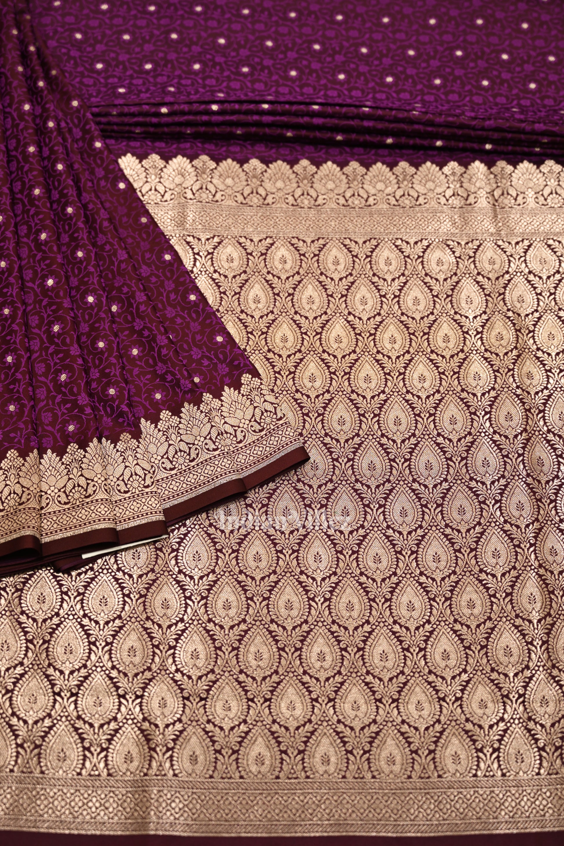 Mulberry Purple Meenakari Mashru Satin Silk Banarasi Saree 