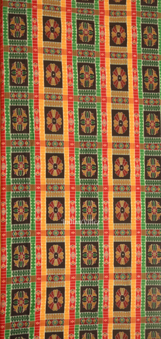 Multi Color Utkalaxmi Odisha Ikat Sambalpuri Dress Material & Dupatta