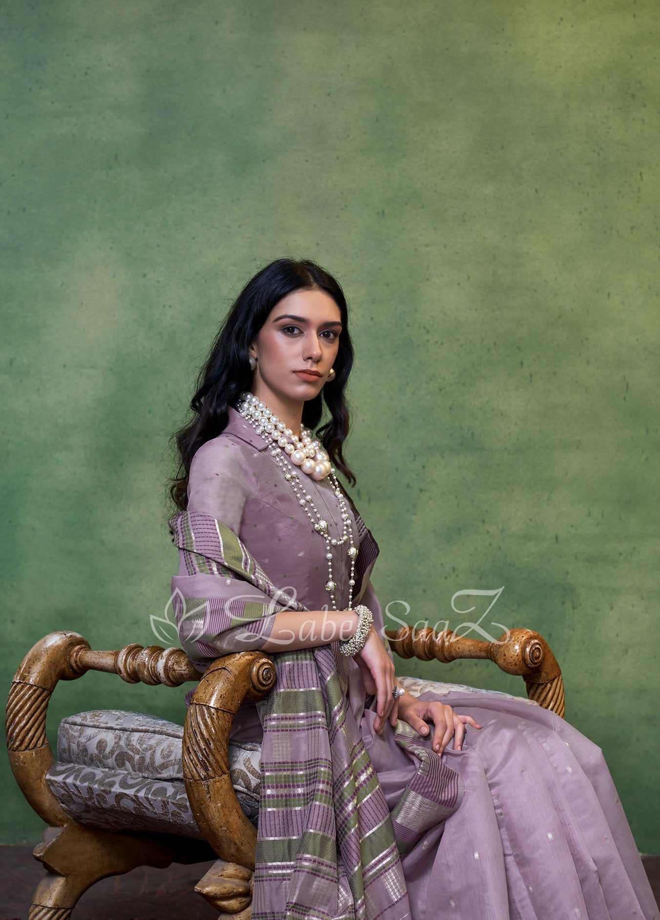 Lavender Spun Handloom Weaving Silk Saree 