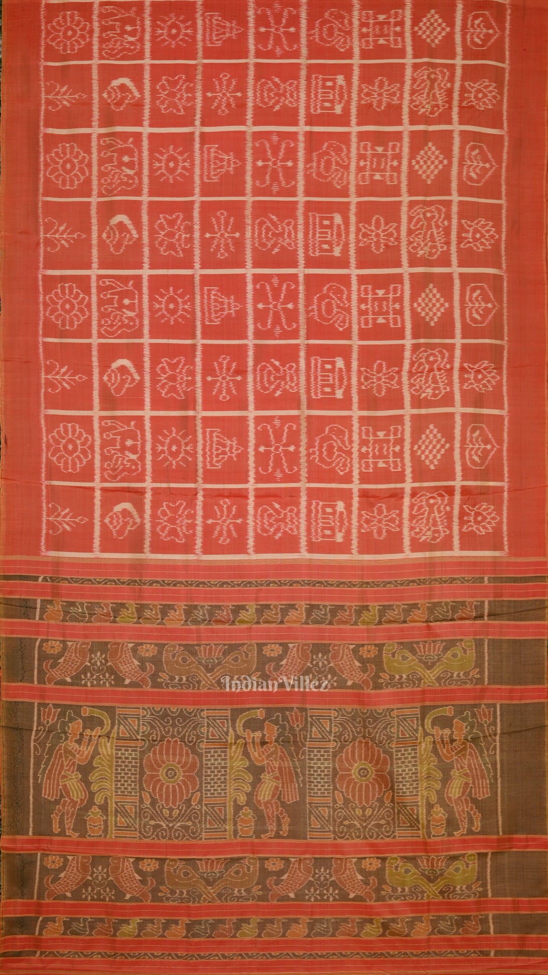 Peach Nabakothi Contemporary Designer Silk Saree 