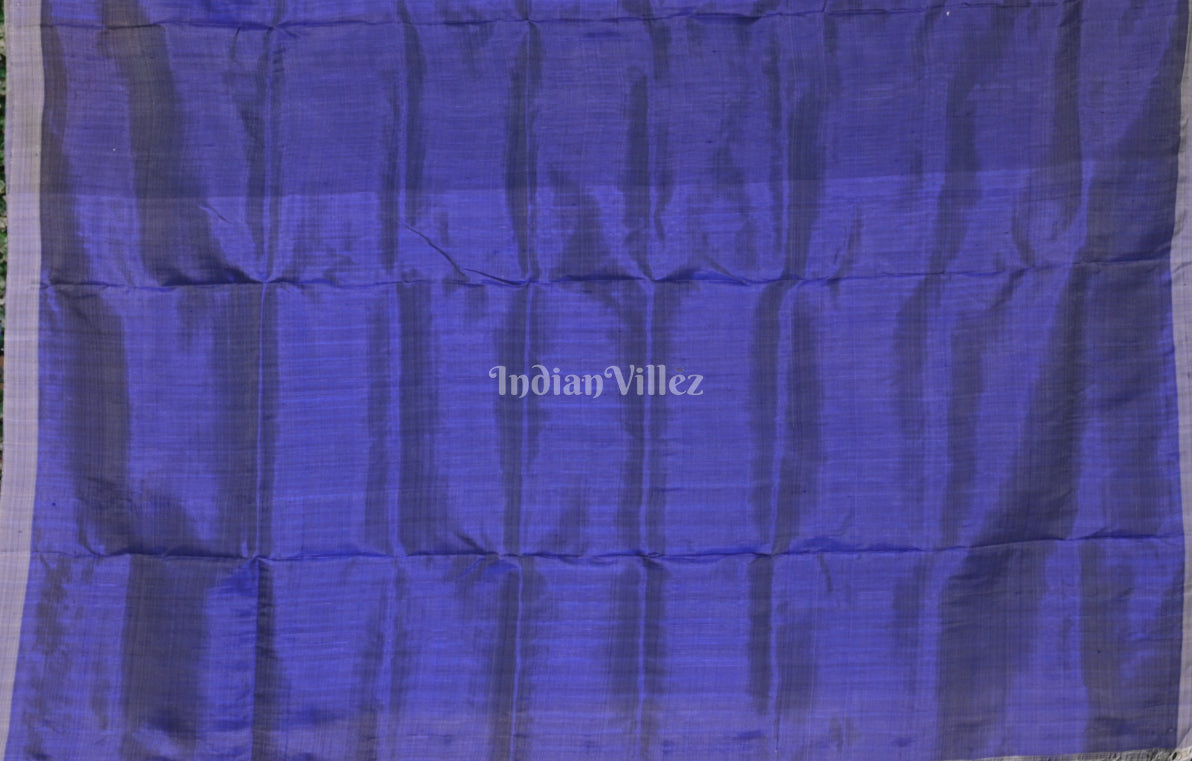 Royal Blue White Pasapali Odisha Ikat Contemporary Designer Silk Saree 