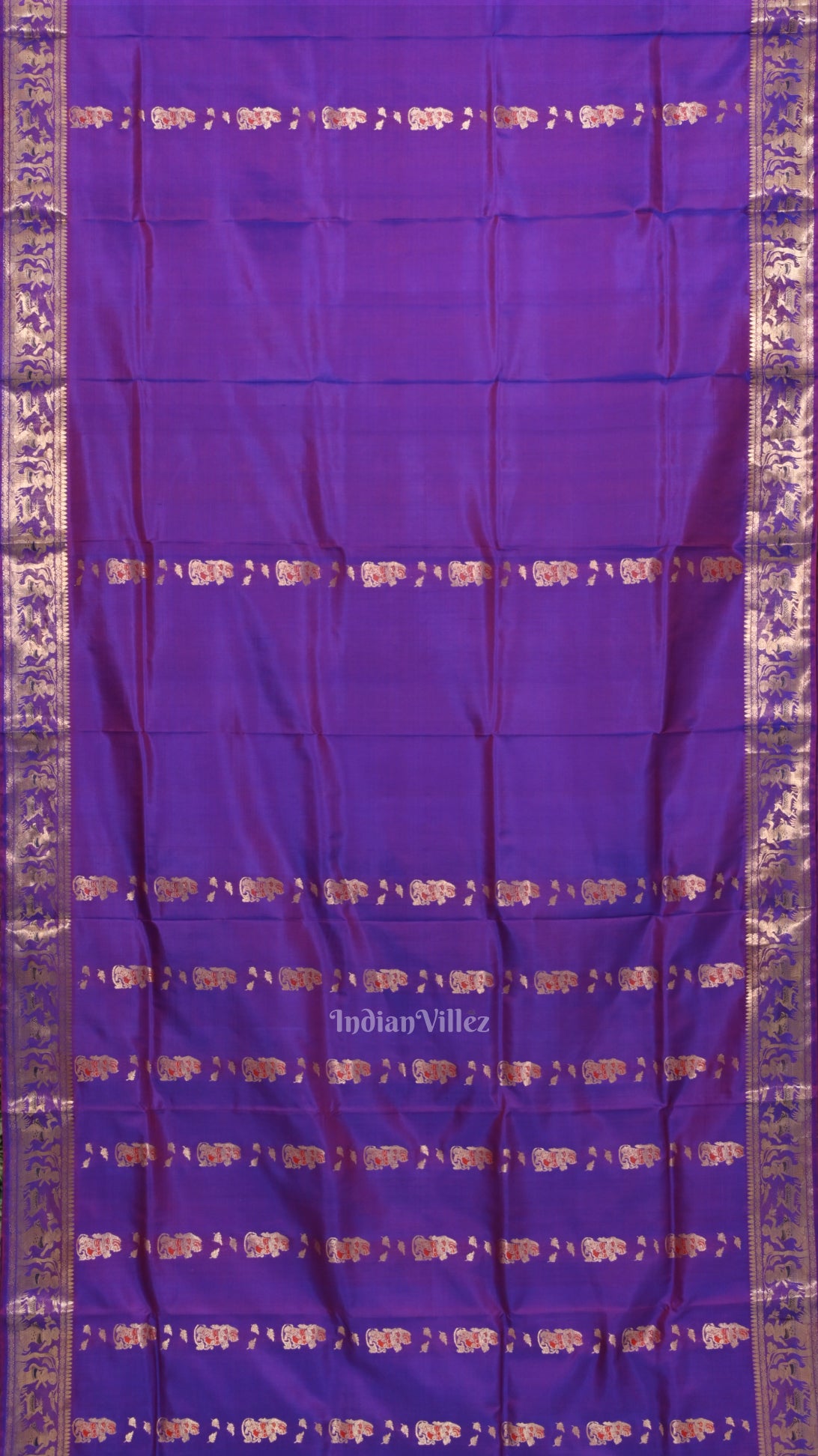 Purple Dual tone Handwoven Baluchari Silk Saree