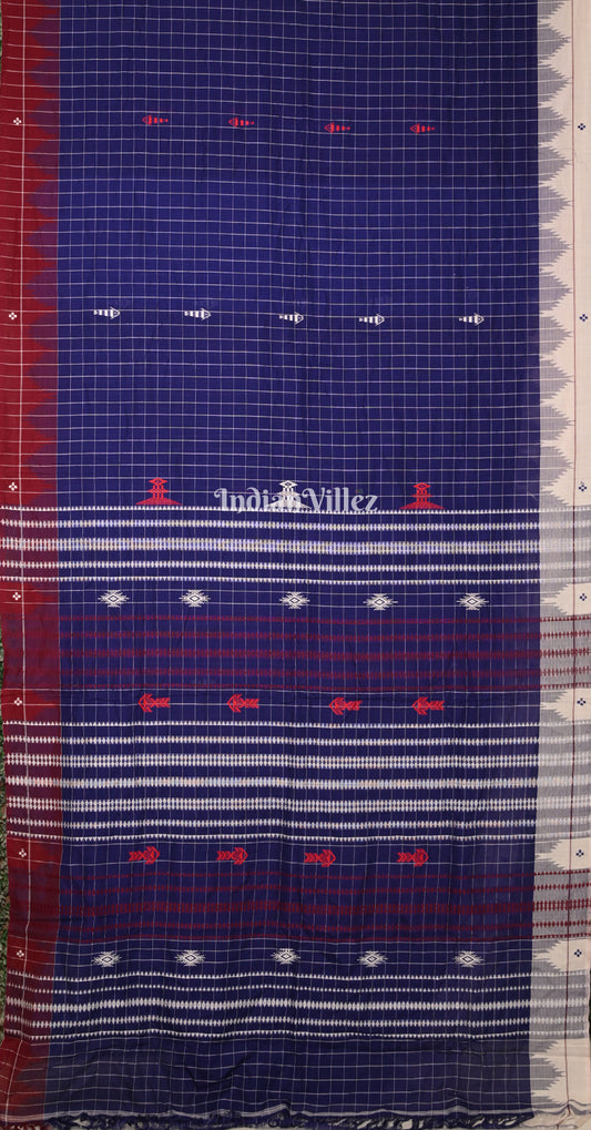Blue Odisha Handloom Natural Dye Kotpad Tussar Saree
