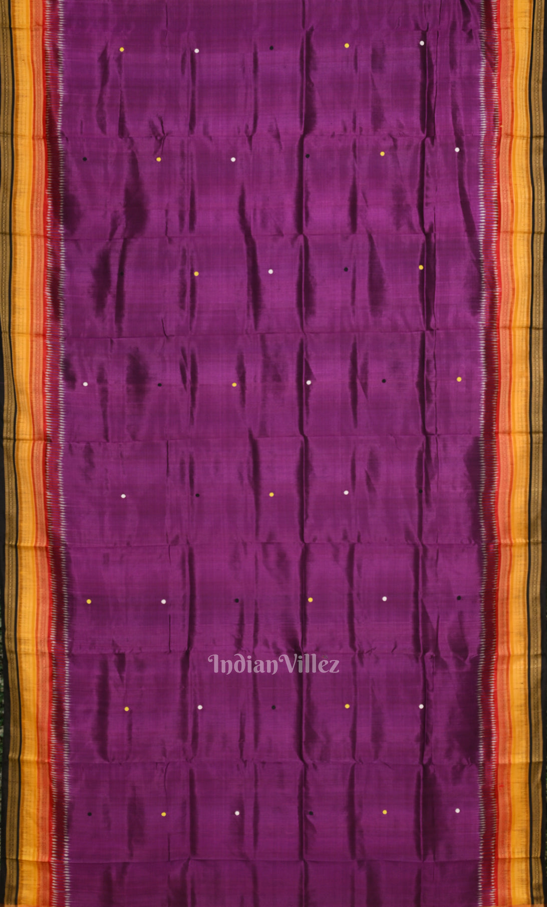 Magenta Pink Yellow Kathiphera Khandua Silk Saree 