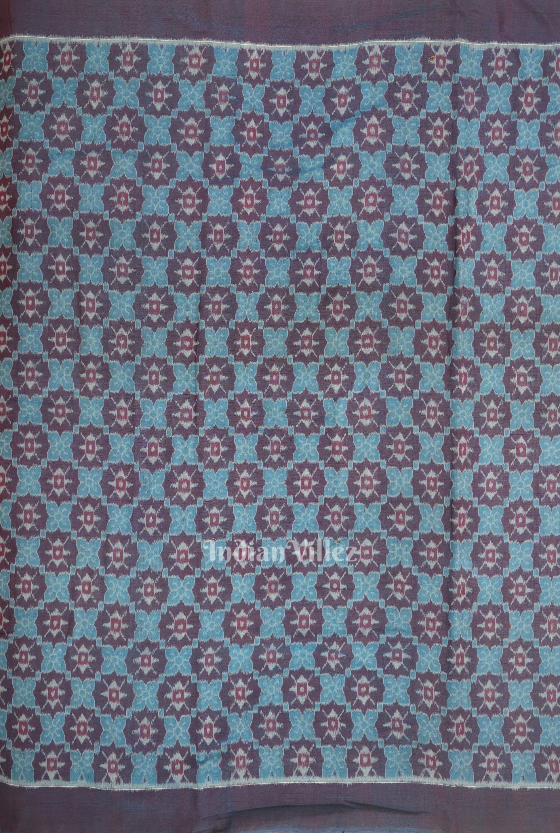 Blue Butterfly Theme  Sambalpuri Odisha Ikat Cotton Fabric 