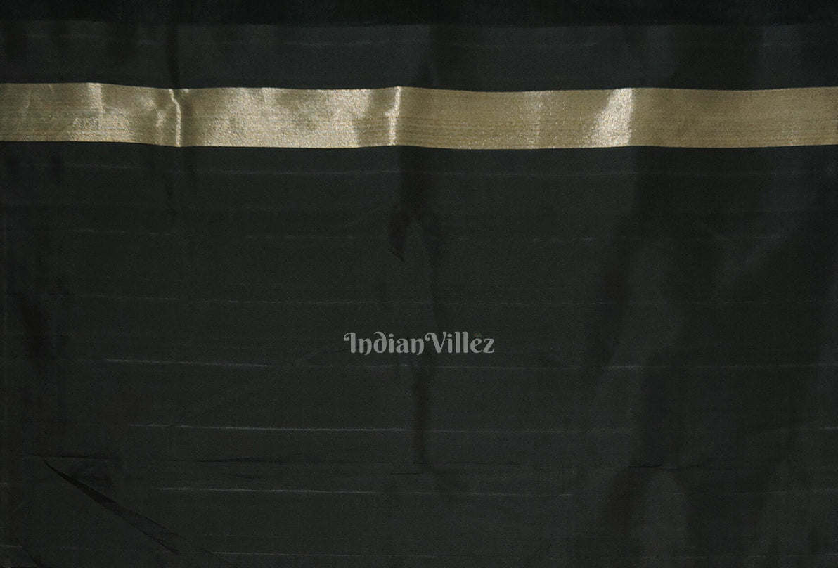 Exclusive Designer Pure Black Kanjivaram Tissue Silk Saree