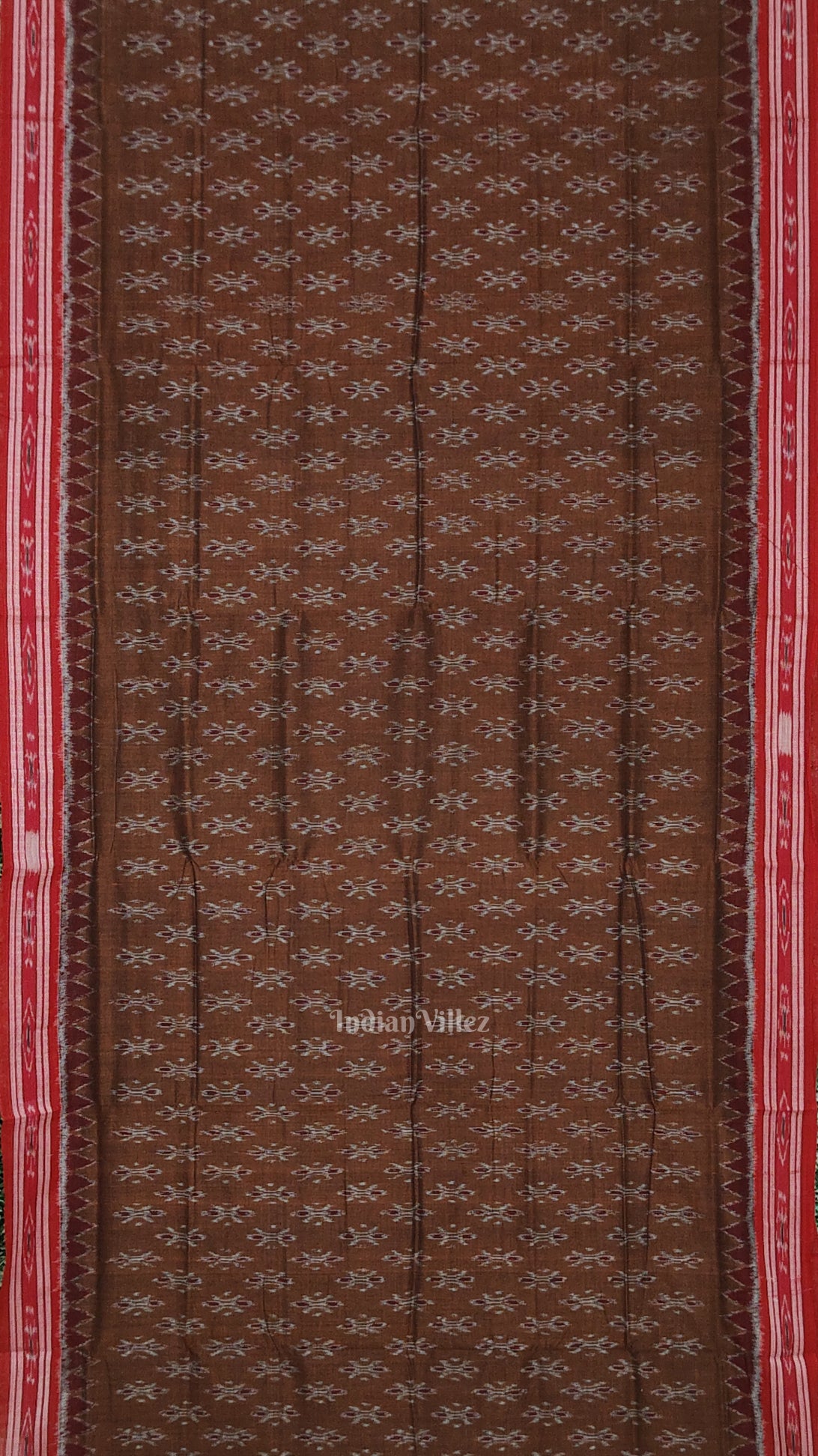 Copper Brown Mayur Chandrika Maniabandha Cotton Saree 