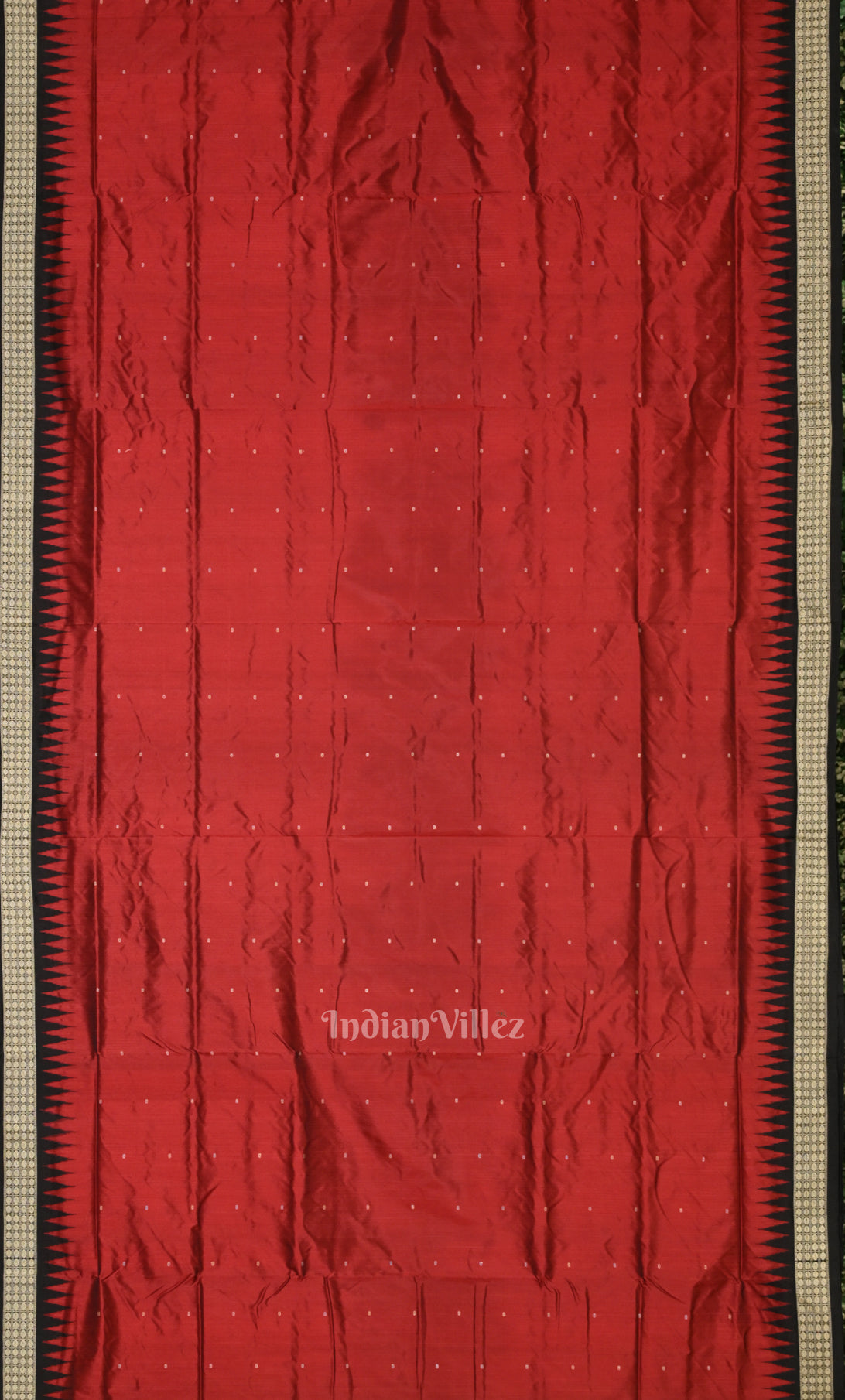 Maroon Black Buti Design Bomkai Sambalpuri Ikat Silk Saree