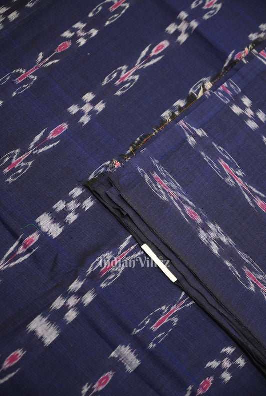 Blue Mayur Chandrika Sambalpuri Ikat Cotton Fabric