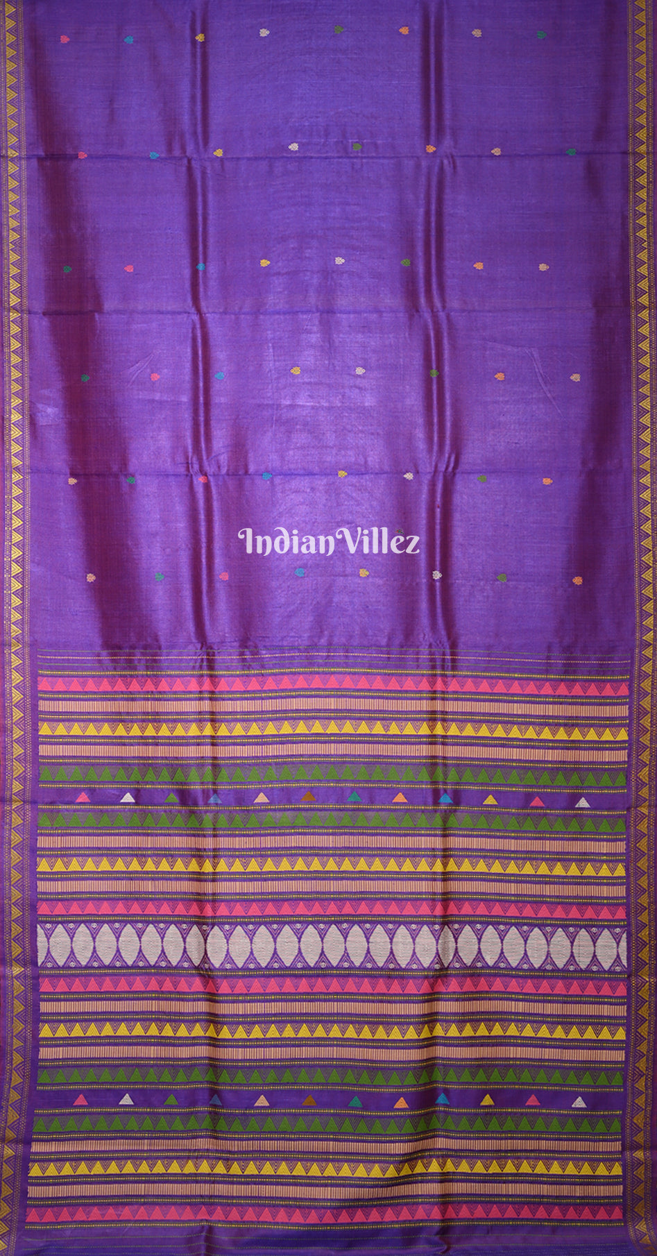 Purple Dongaria Border & Anchal Contemporary Silk Saree 