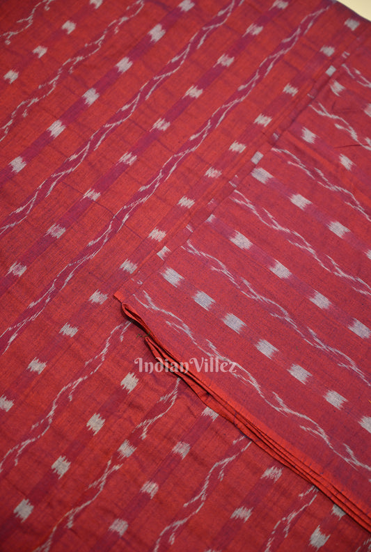 Purple Wine Tipa Design Sambalpuri Ikat Cotton Fabric 