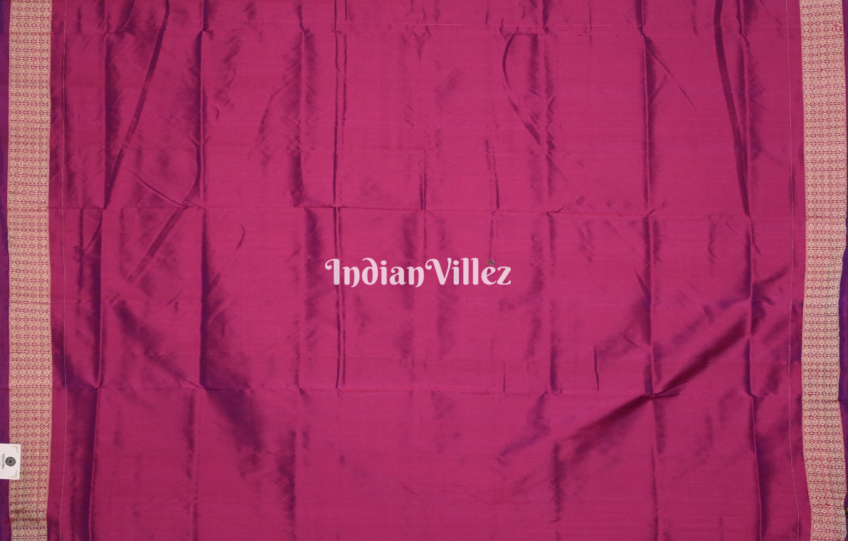 Purple Magenta Pink Nabakothi Odisha Ikat Sambalpuri Silk Saree
