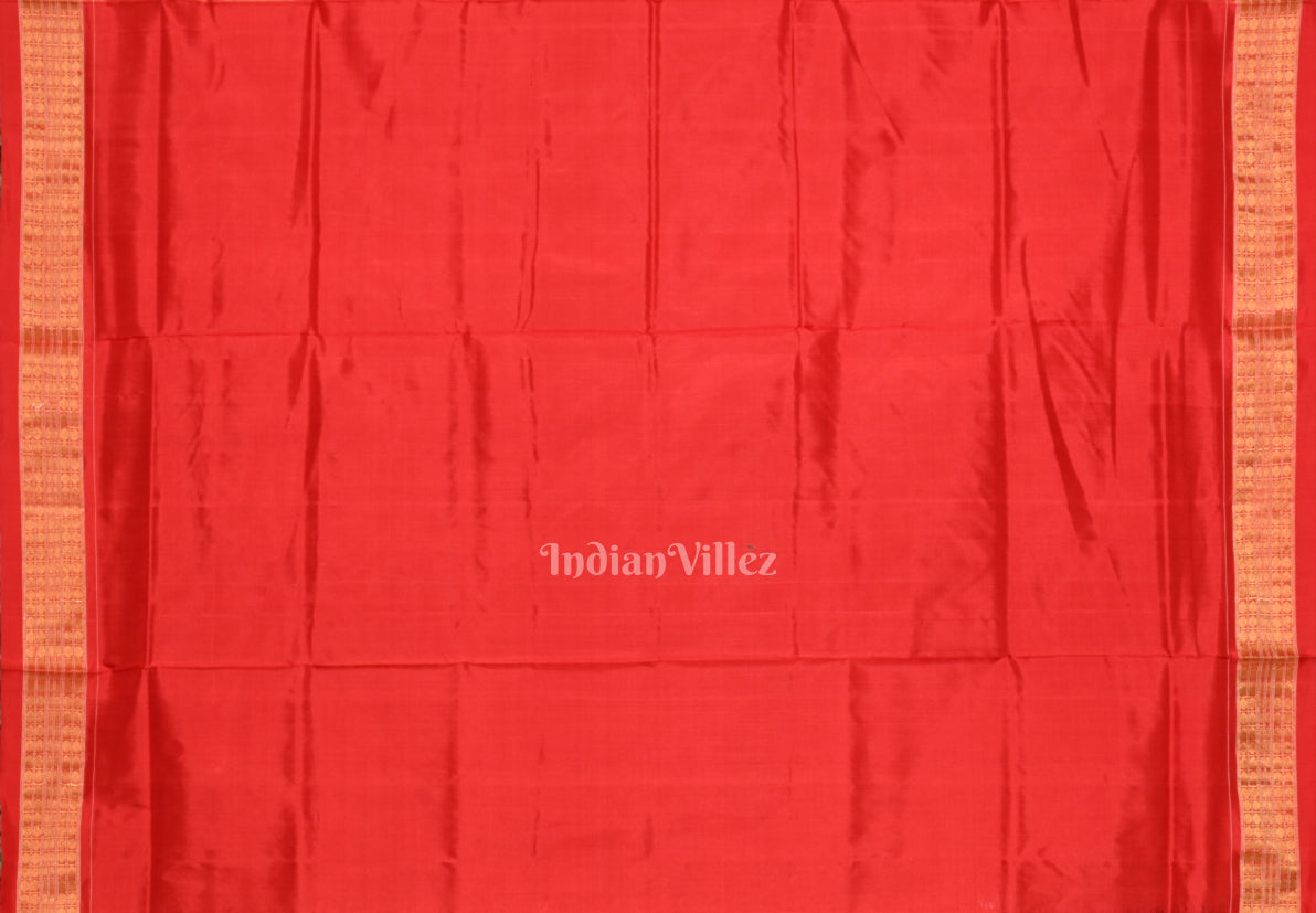 Red Brown Nabakothi Odisha Ikat Sambalpuri Silk Saree