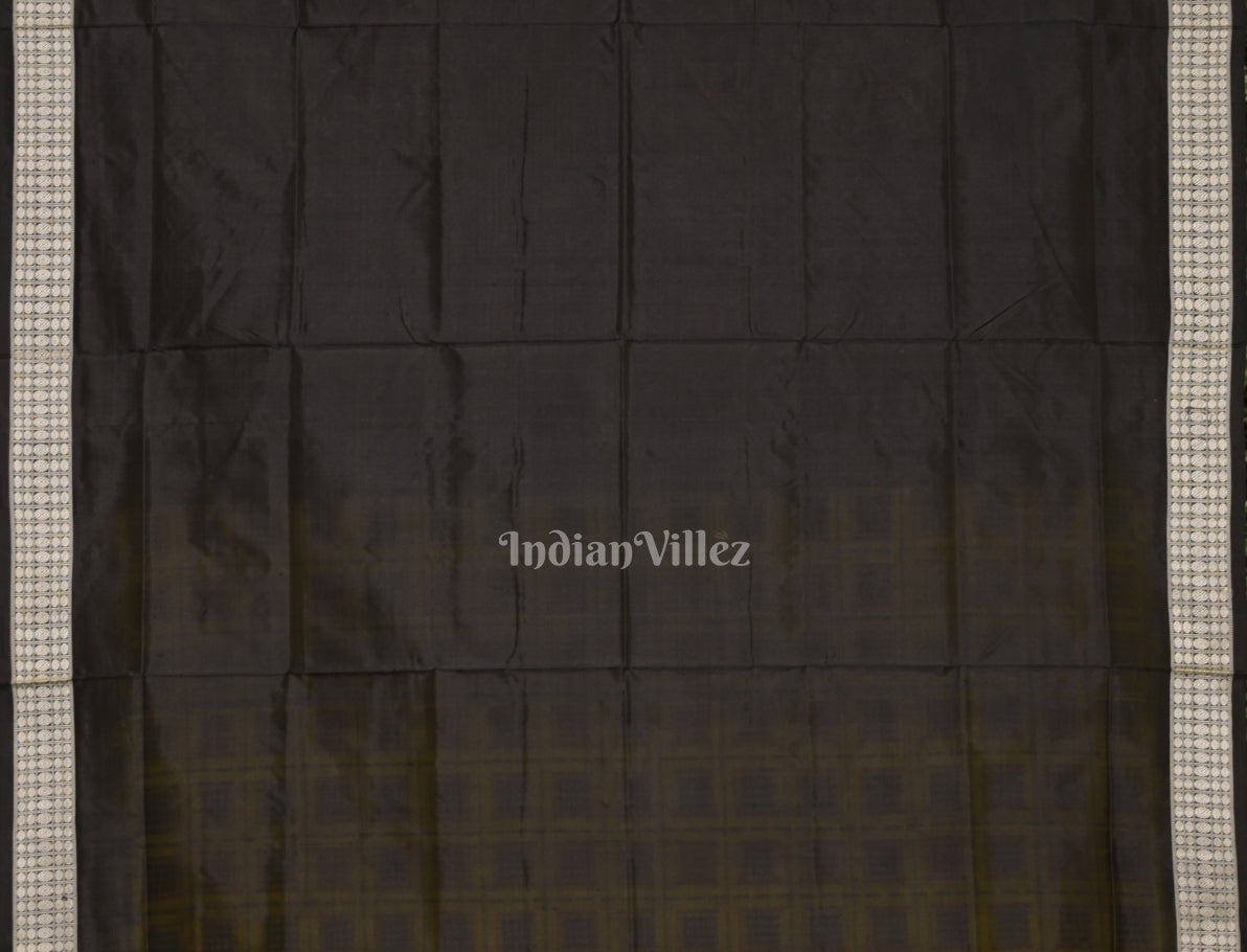 Yellow Black Ashwini Odisha Ikat Sambalpuri Silk Saree 