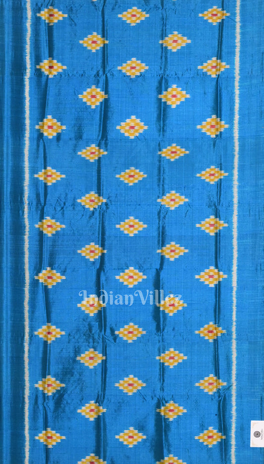 Peacock Blue Odisha Ikat Pure Sambalpuri Silk Stole