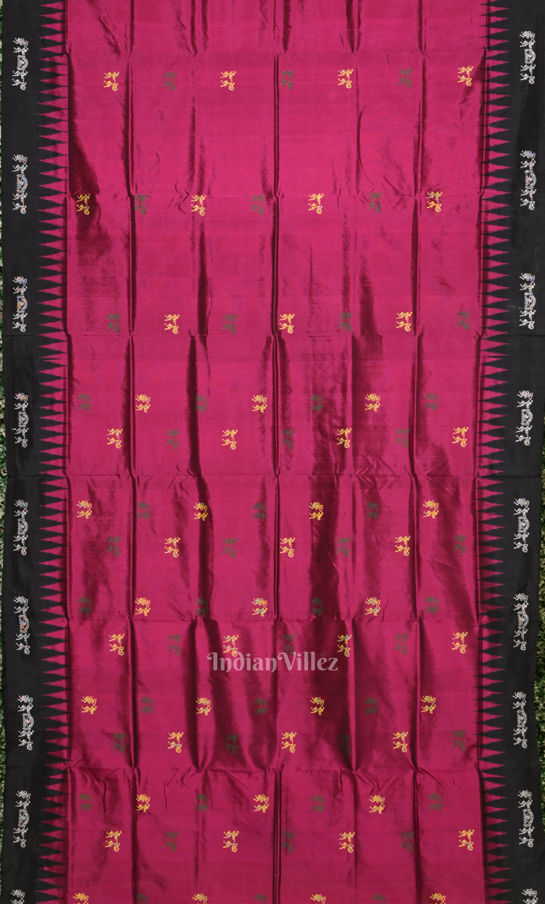 Purple Wine Tribal Doli Sawari Odisha Ikat Bomkai Sambalpuri Silk Saree