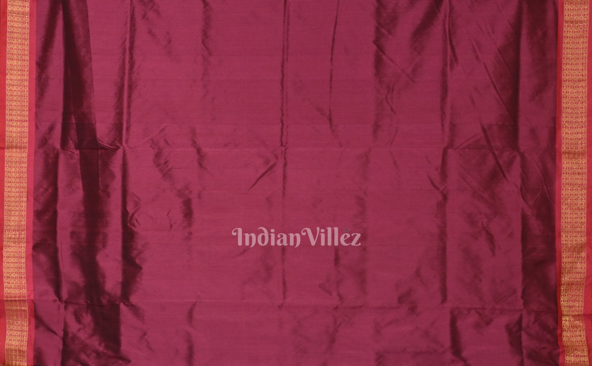 Blue Red Buti Bomkai Sambalpuri Ikat Silk Saree 