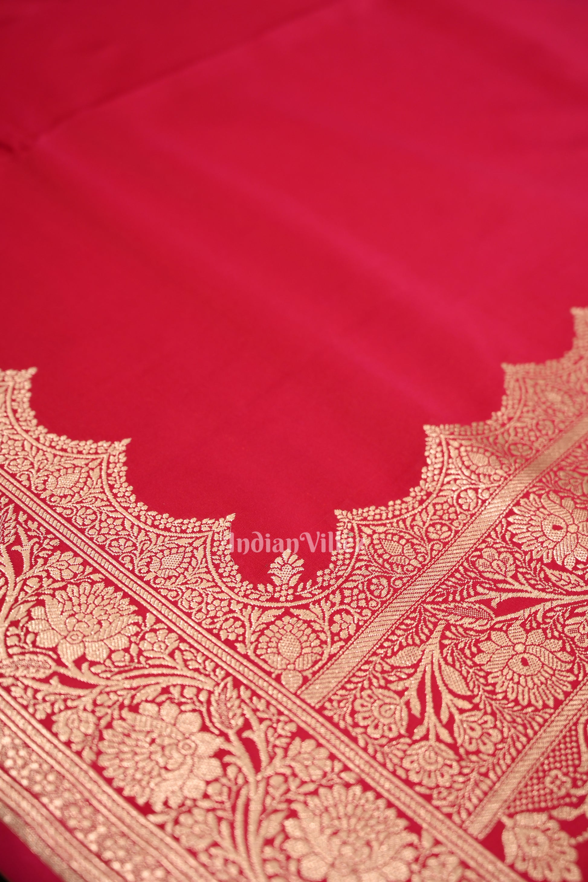Bridal Hot Rani Pink Soft Pure Mashru Satin Silk Banarasi Saree 