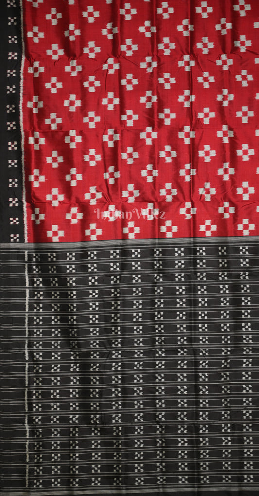 Red Black Body Pasapali Contemporary Designer Silk Saree
