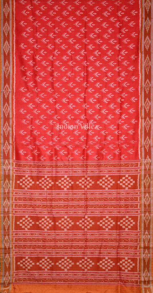 Red Maroon Mayur Chandrika Odisha Ikat Khandua Silk Saree