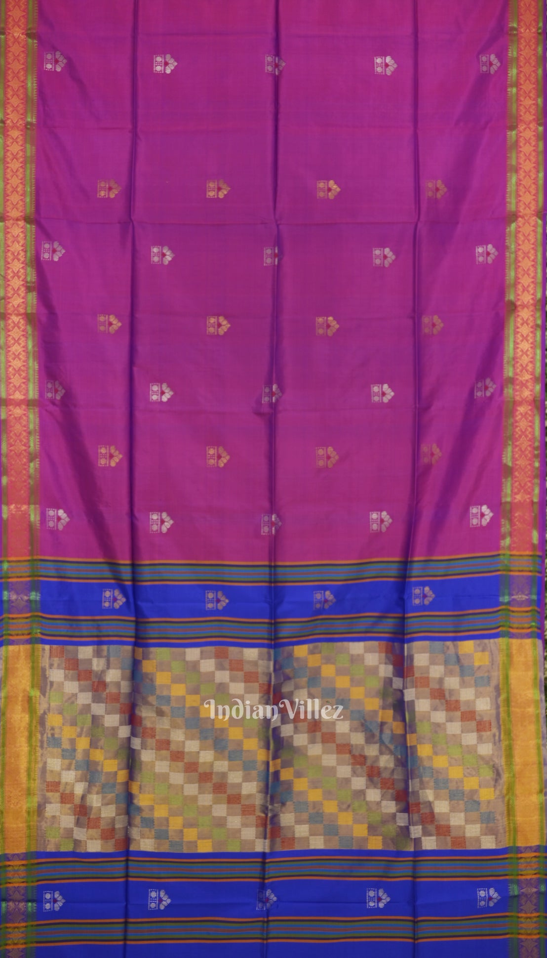 Soft Maroon With Blue Pure South Soft Silk Saree