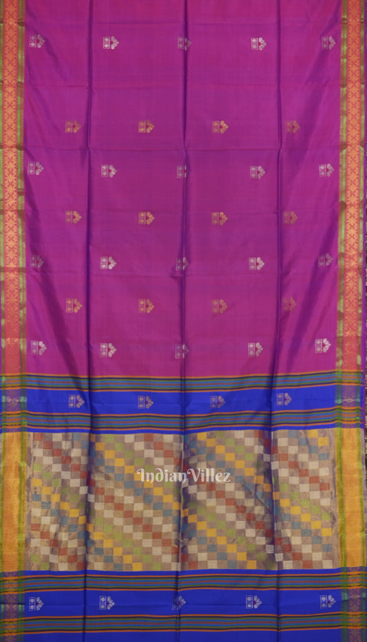 Soft Maroon With Blue Pure South Soft Silk Saree