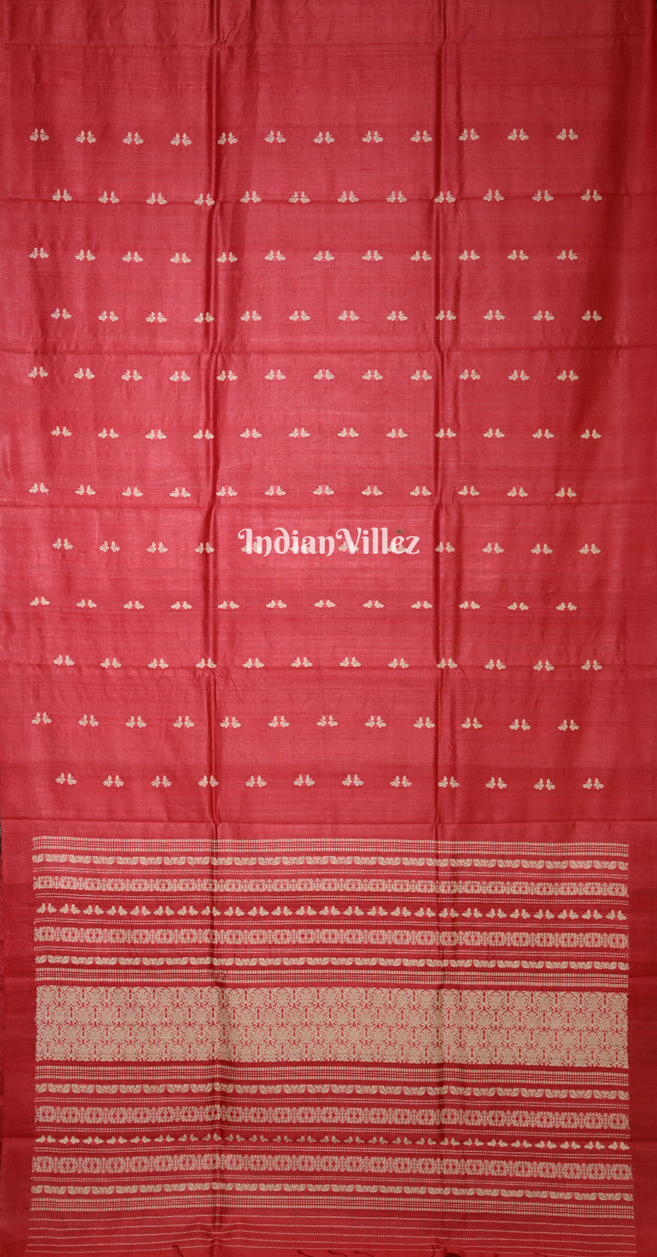 Red Butterfly Theme Gopalpur Tussar Silk Saree 