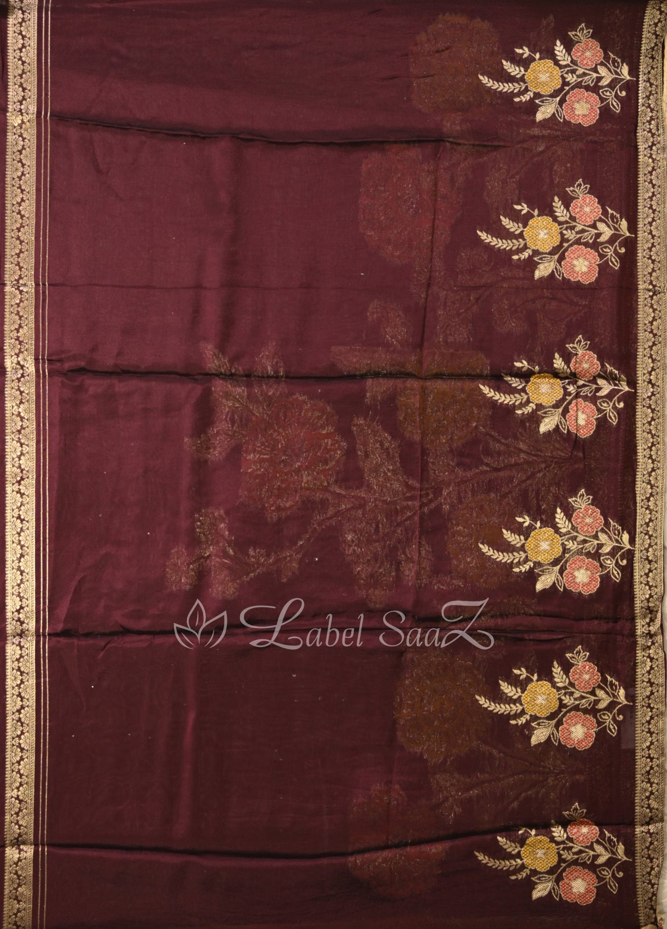 Coffee Silk Unstitched Salwar Suit 