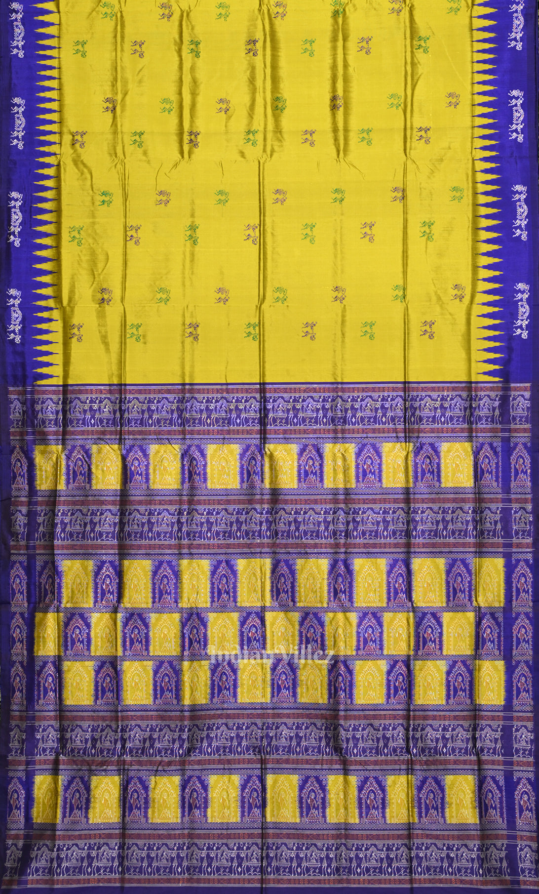 Mehendi Green Blue Tribal Doli Sawari Odisha Ikat Bomkai Sambalpuri Silk Saree
