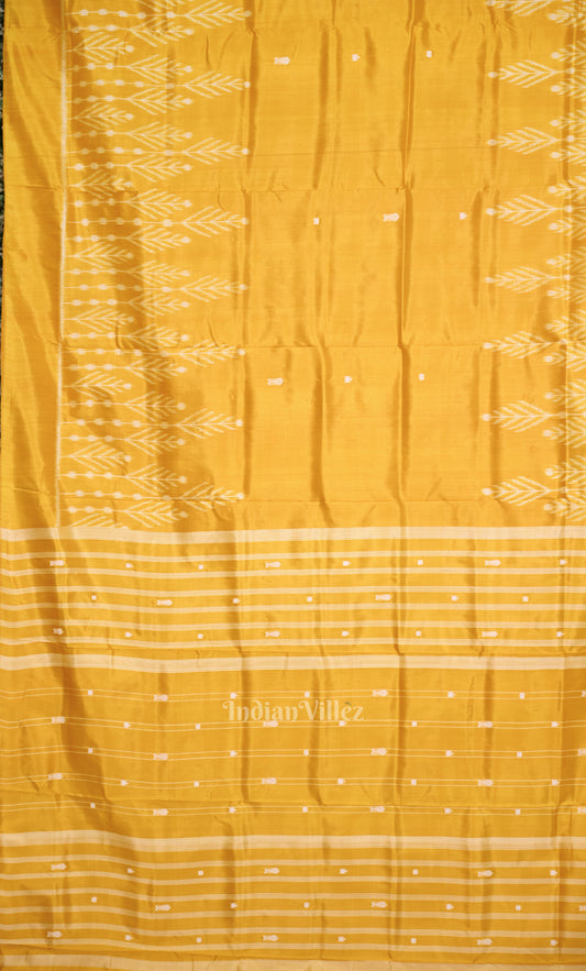 Yellow Odisha Ikat Contemporary Designer Silk Saree