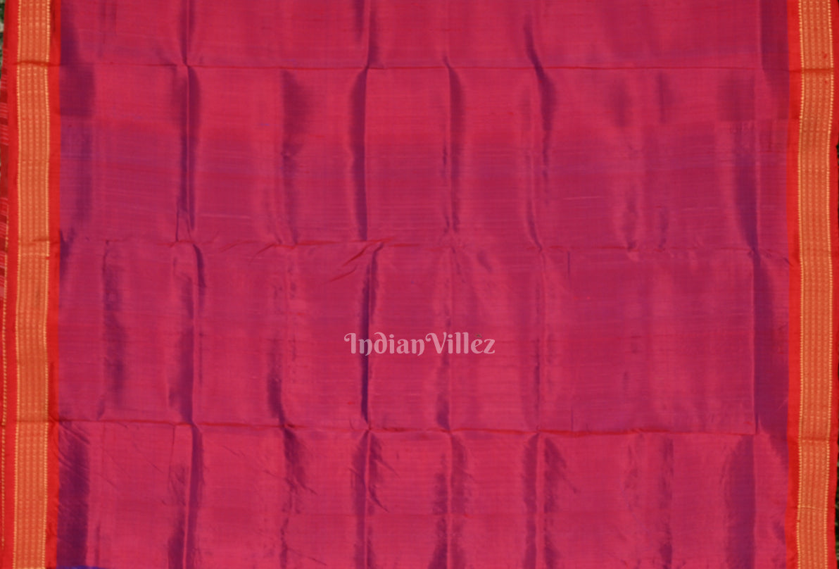 Purple Red Tarabali  Odisha Ikat Khandua Silk Saree