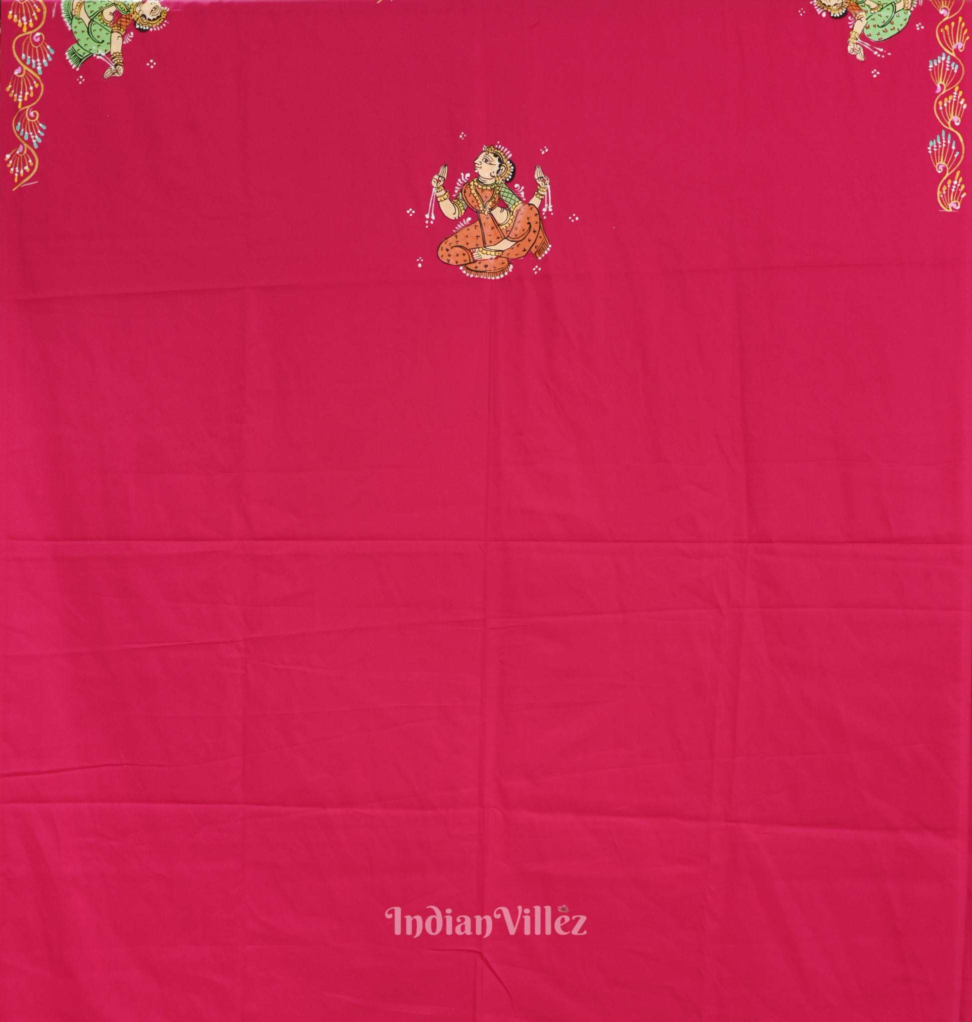 Rani Ardha Chandra Krishna Rasa Leela Theme Pattachitra Kurti Dress Material