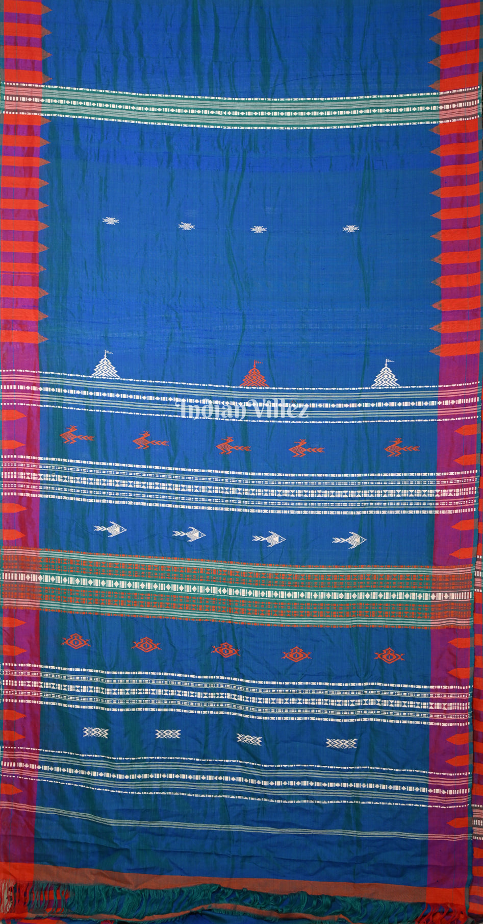 Surf Blue Odisha Handloom Natural Dye Kotpad Tussar Saree