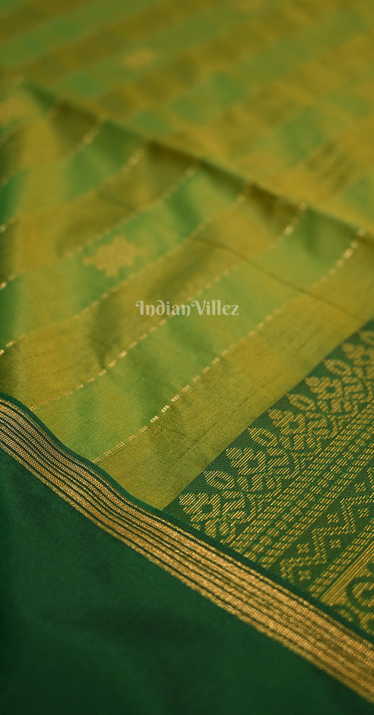 Mehendi Green Tussar Silk Saree with Zari weave